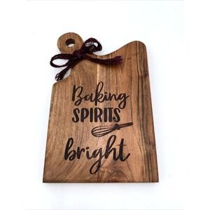 Fabulous Home Acacia Wood Paddle Board Baking Spirits Bright Decor 11"